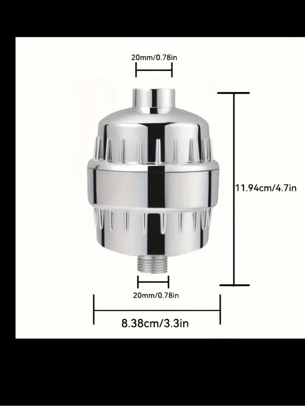 Universal Stainless Steel Shower Head Filter - Chrome